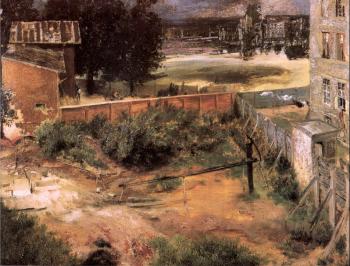 Adolph Von Menzel : Rear of House and Backyard